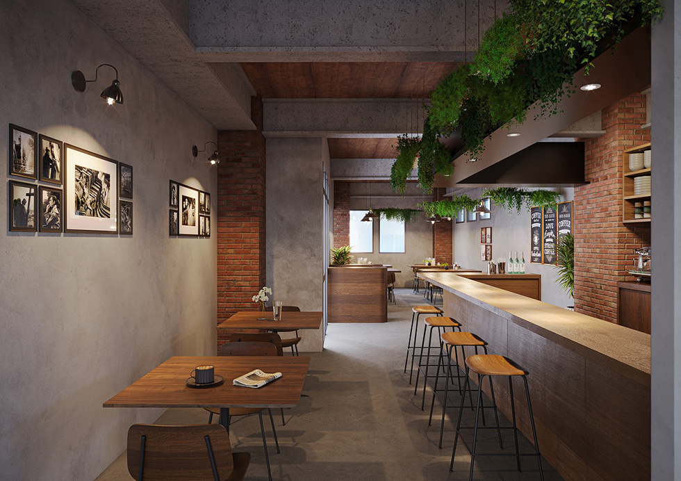 内装イメージパース（1F 飲食店想定）