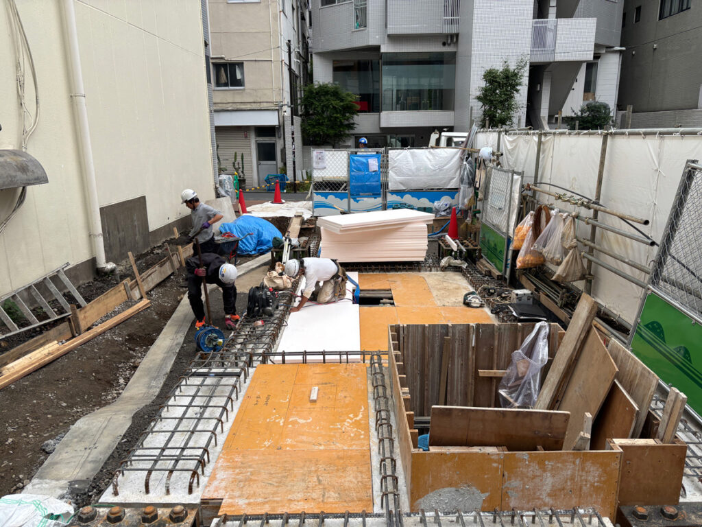 基礎工事（1階床スラブ）26.6.10撮影